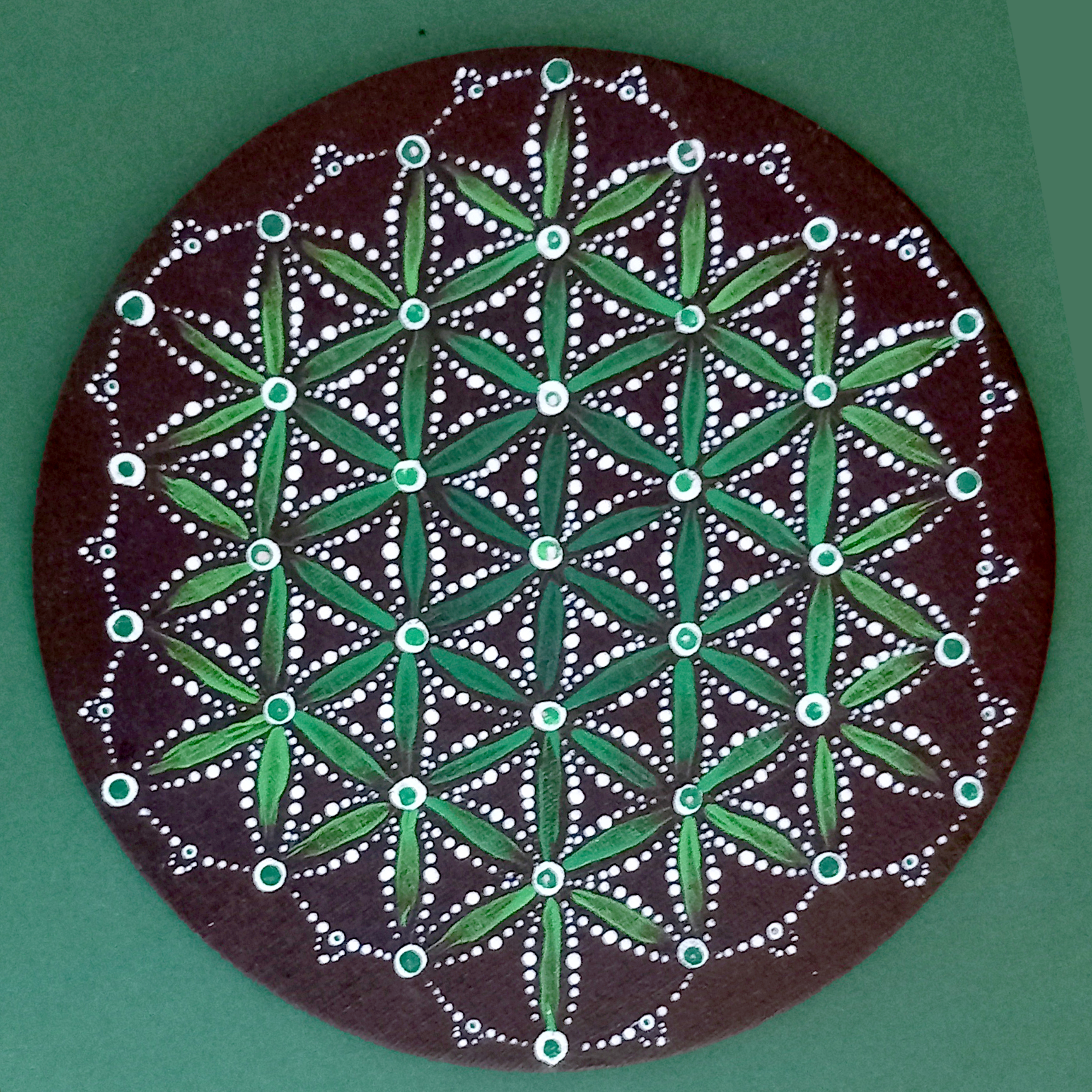 Blume des Lebens, green